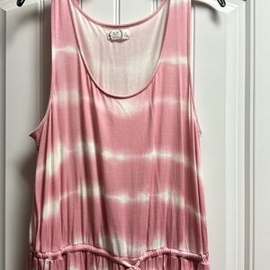 Maurices 24/7 romper xl pink white tye dye